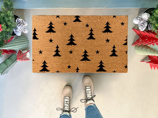 Christmas Trees Pattern Coir Doormat