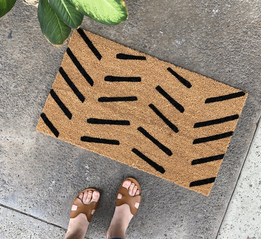 Modern Stripes Boho Outdoor Doormat