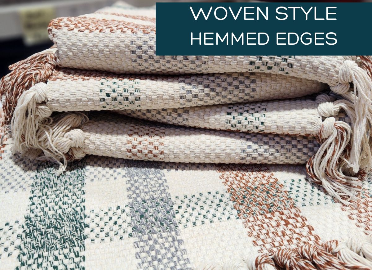 Brown Plaid Accent Rug with Fringe