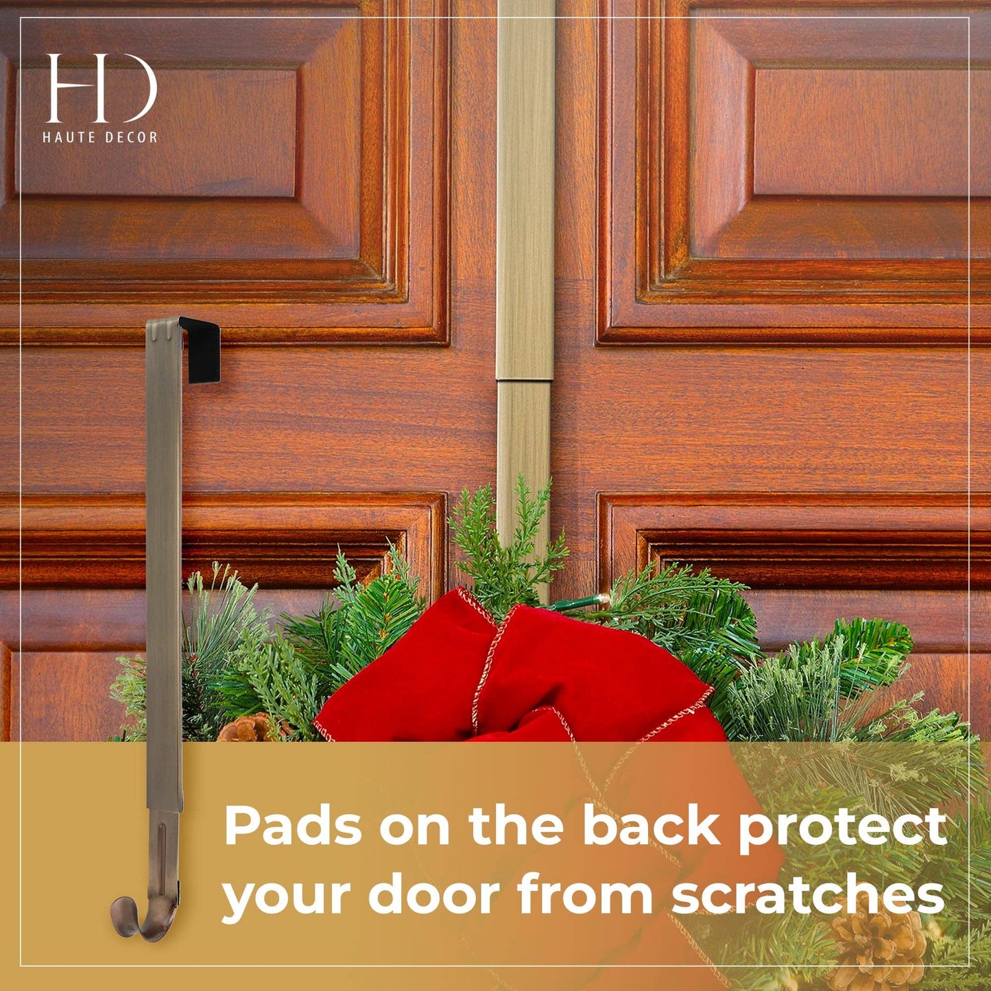 Adjustable Antique Brass Metal Wreath Hanger