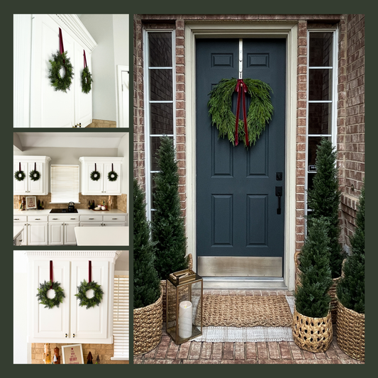 Christmas Wreath Bundle – Norfolk Pine Wreath + Mini Cedar Cabinet Set