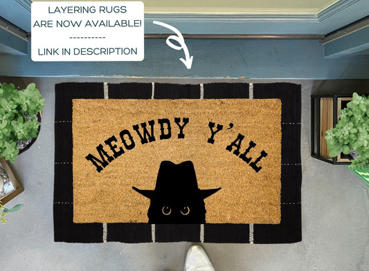 Meowdy Y'all Funny Cat Doormat