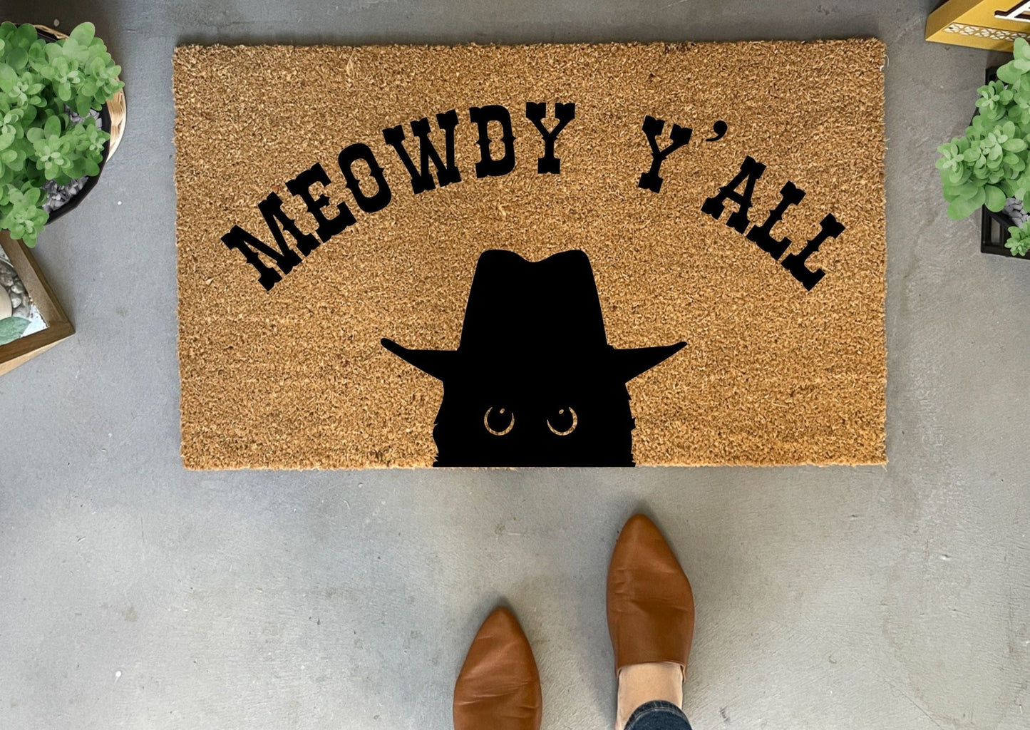 Meowdy Y'all Funny Cat Doormat
