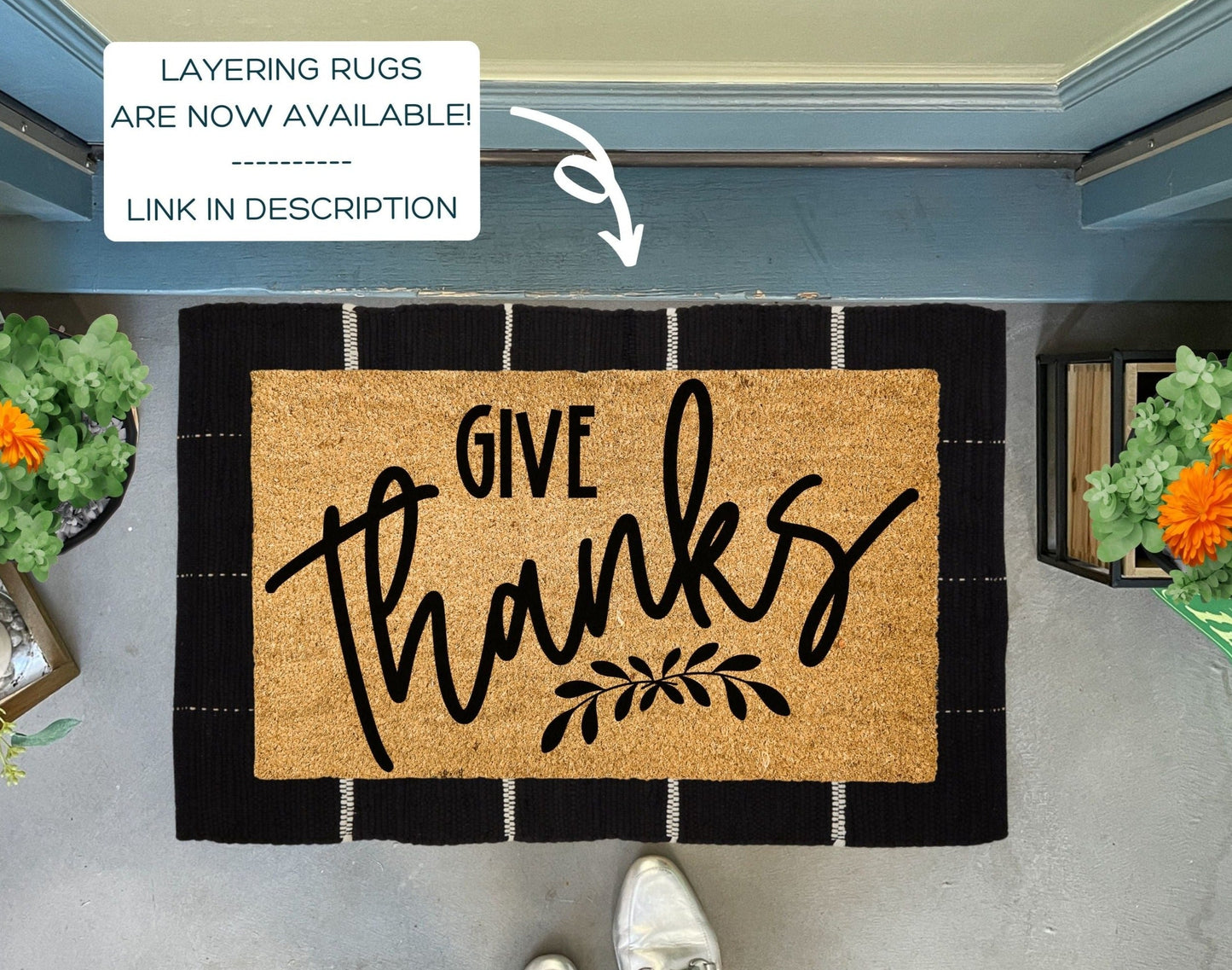 Give Thanks Fall Coir Doormat