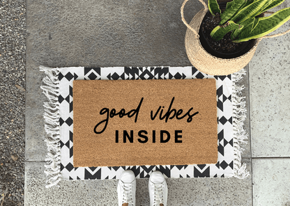 Good Vibes Inside Funny Doormat