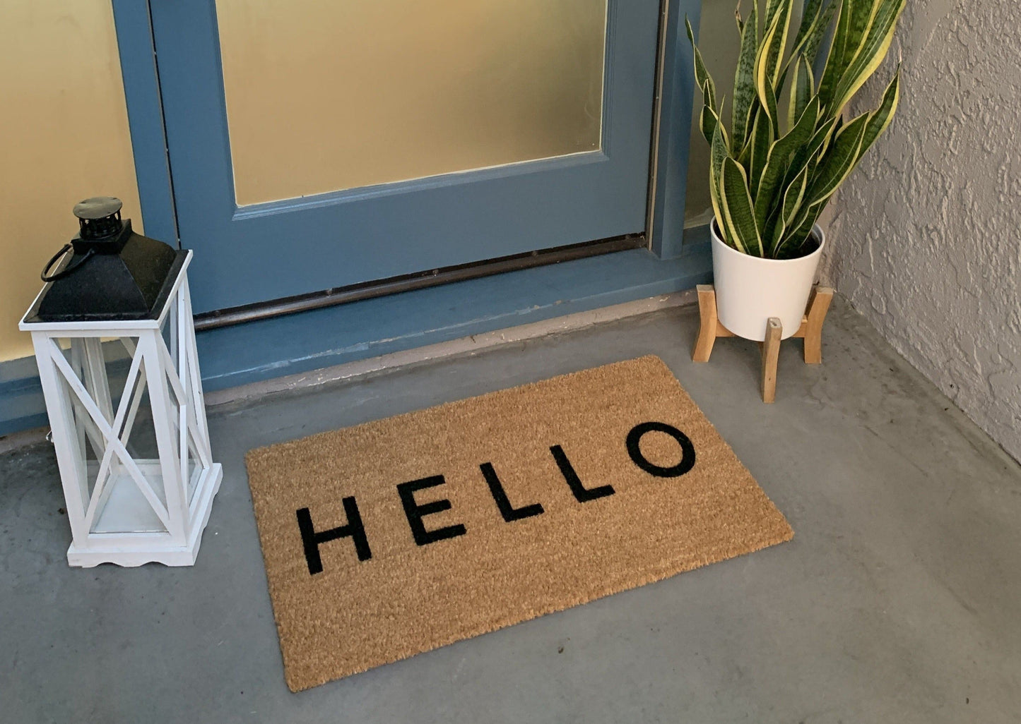 Modern HELLO Outdoor Doormat