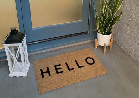 Modern HELLO Outdoor Doormat