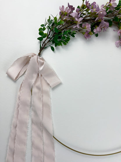 Lavender Cherry Blossom Spring Hoop Wreath
