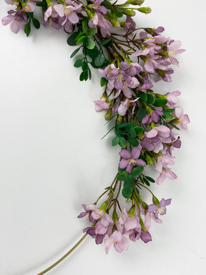 Lavender Cherry Blossom Spring Hoop Wreath