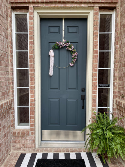 Lavender Cherry Blossom Spring Hoop Wreath