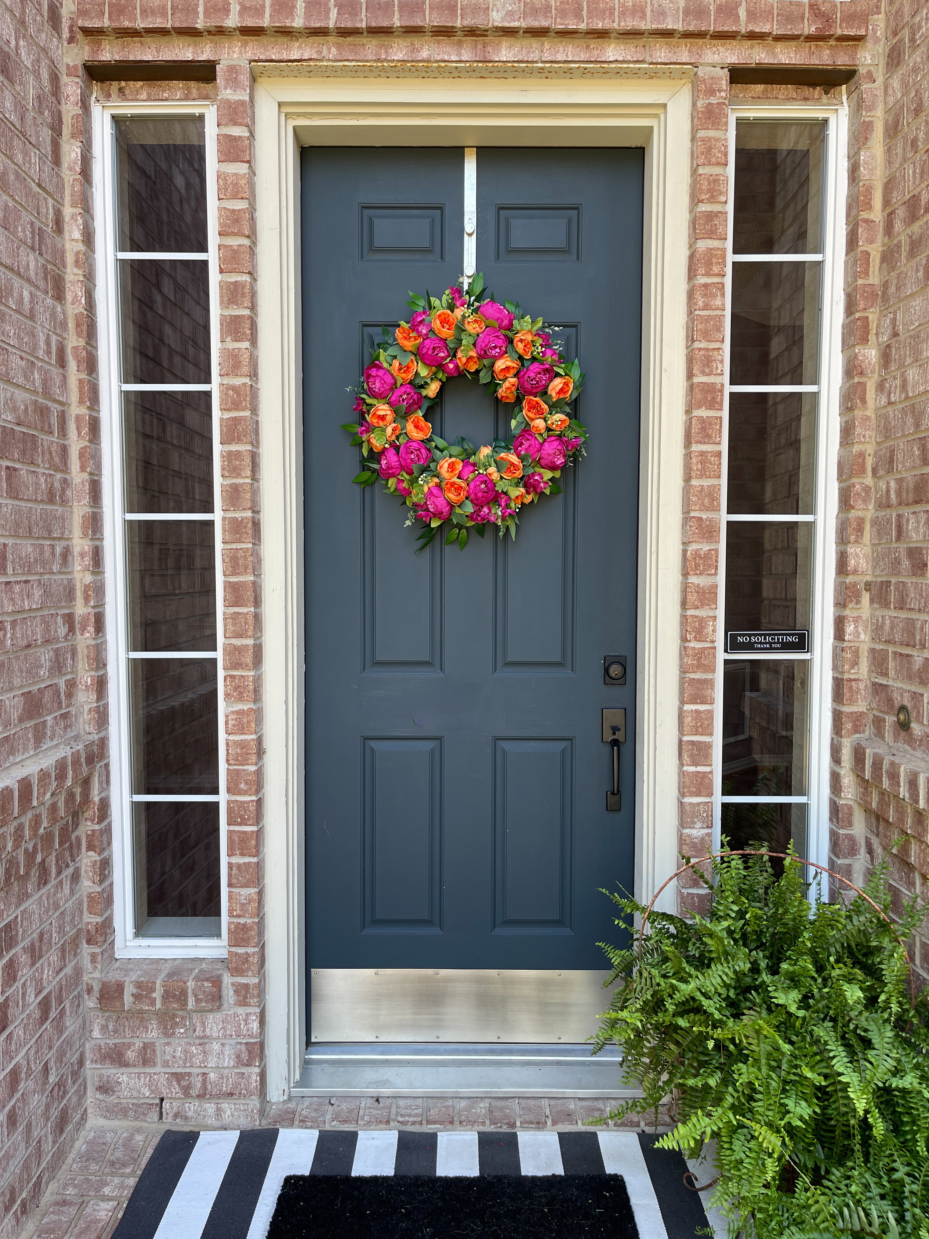 Summer Pink & Orange Peony Wreath