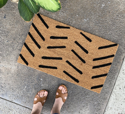 Modern Stripes Boho Outdoor Doormat