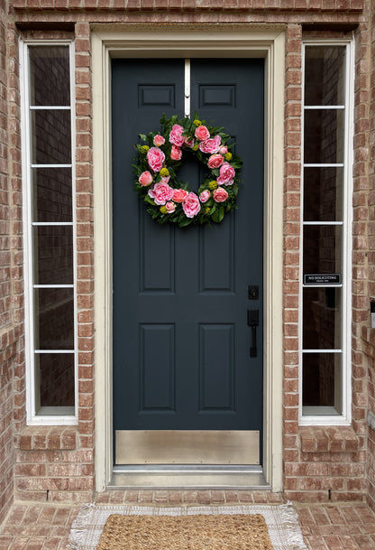 Rose, Peony, and Magnolia Leaf Wreath