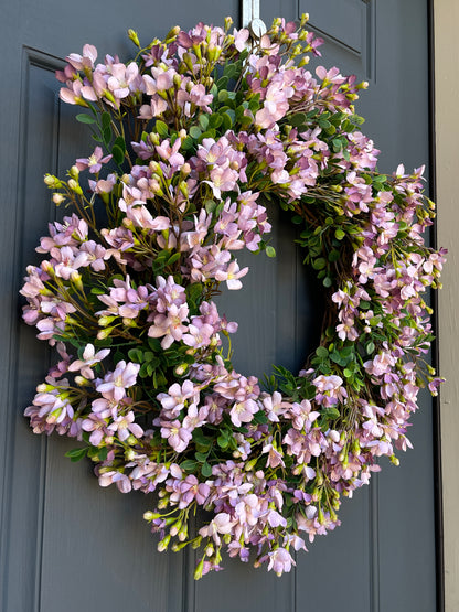 Lavender Cherry Blossom Spring Wreath