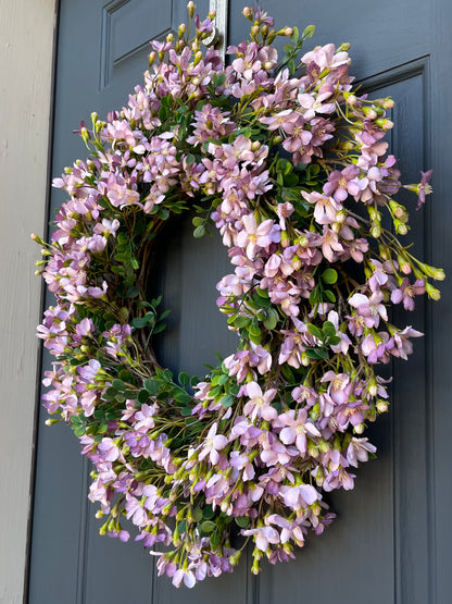 Lavender Cherry Blossom Spring Wreath