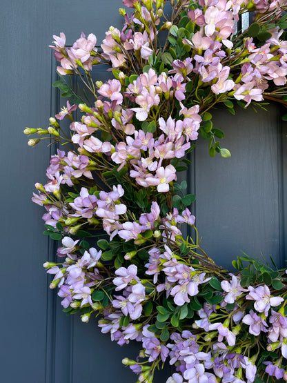 Lavender Cherry Blossom Spring Wreath