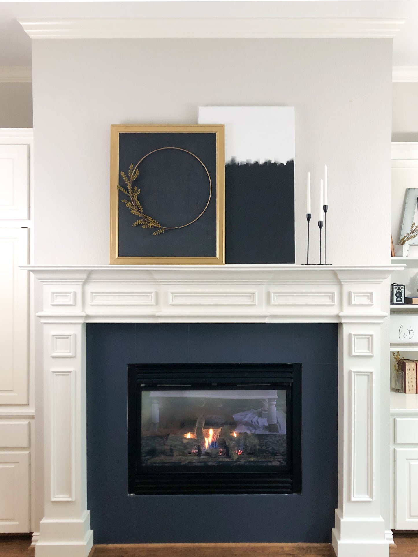 Modern Fall Golden-Yellow Mimosa Hoop Wreath