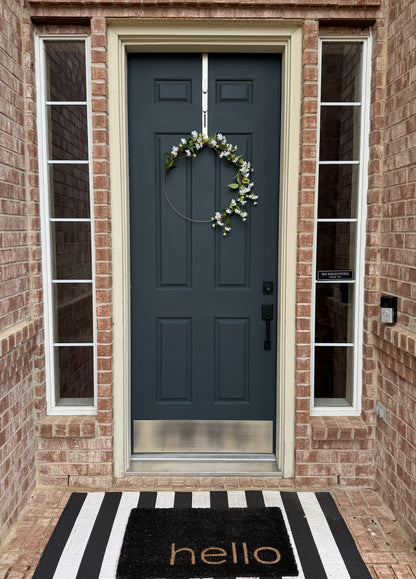 Modern White Floral Hoop Wreath