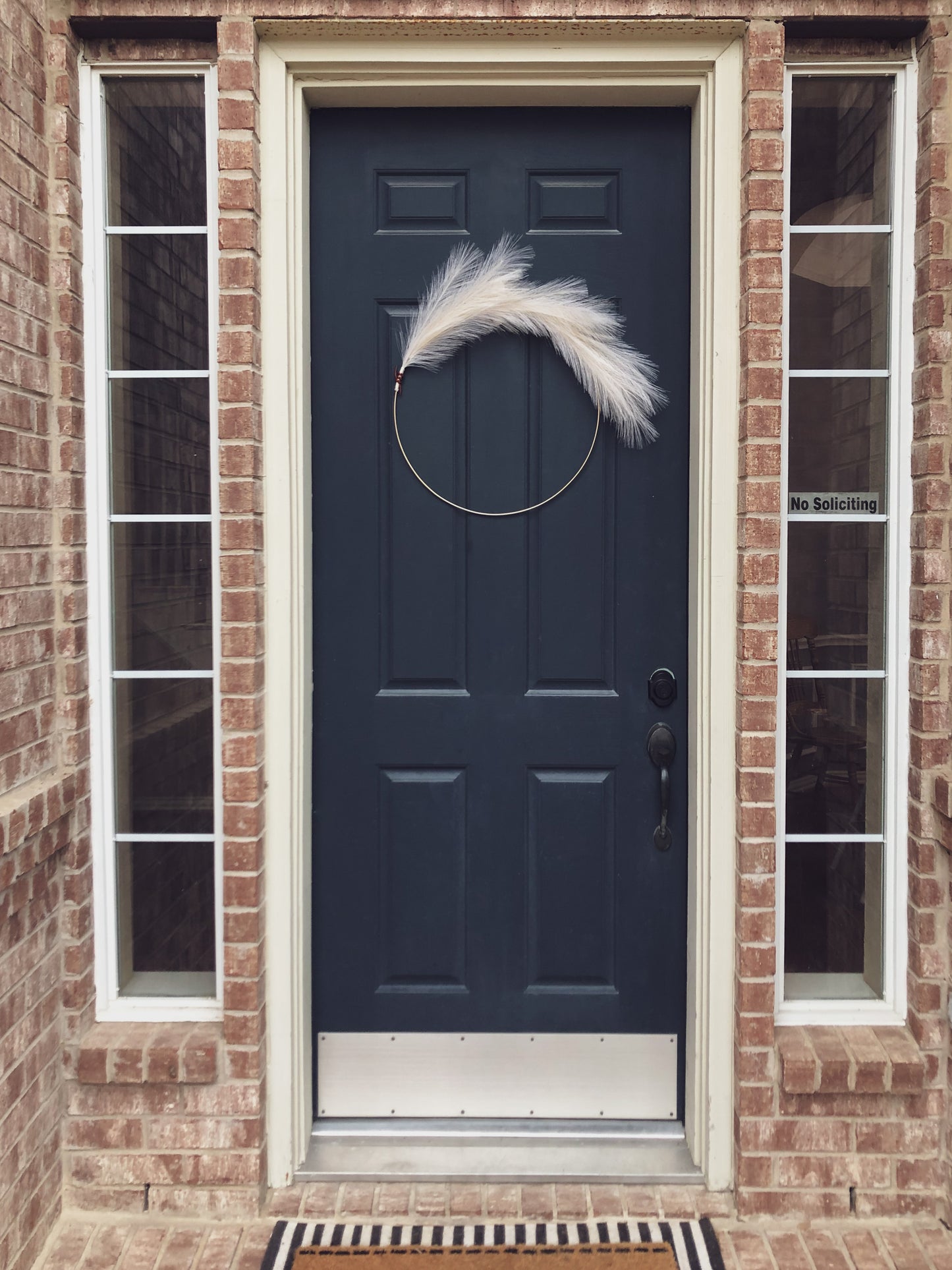 Modern Pampas Grass Hoop Wreath