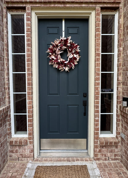 Burgundy & Cream Fall Wreath with Berries