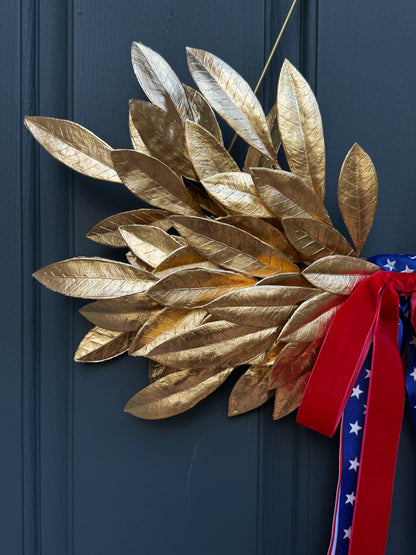 Gold Laurel Patriotic Wreath