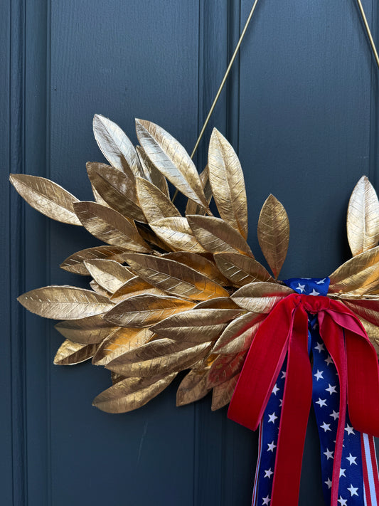 Gold Laurel Patriotic Wreath