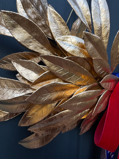 Gold Laurel Patriotic Wreath