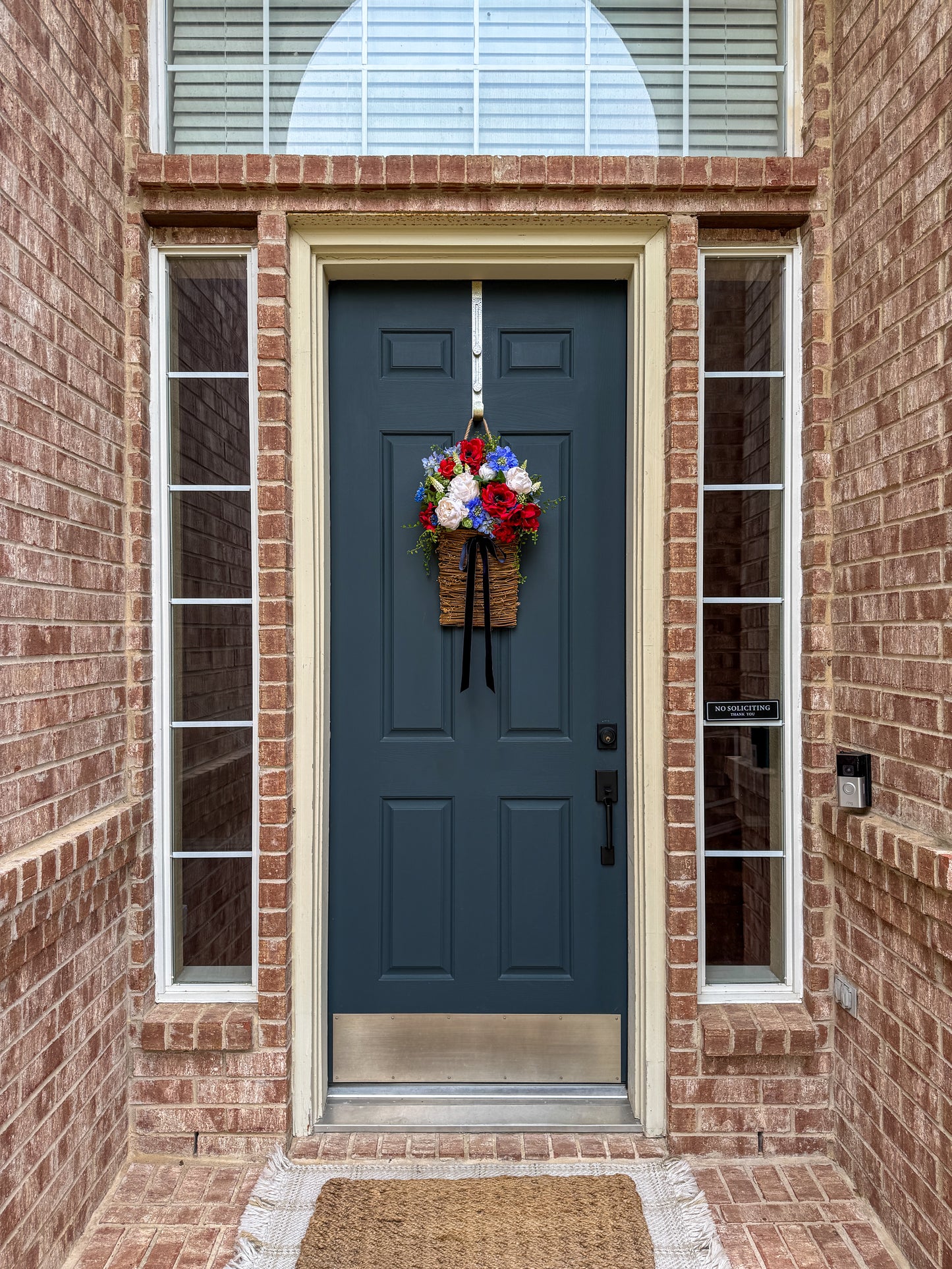 Patriotic Floral Basket Wreath