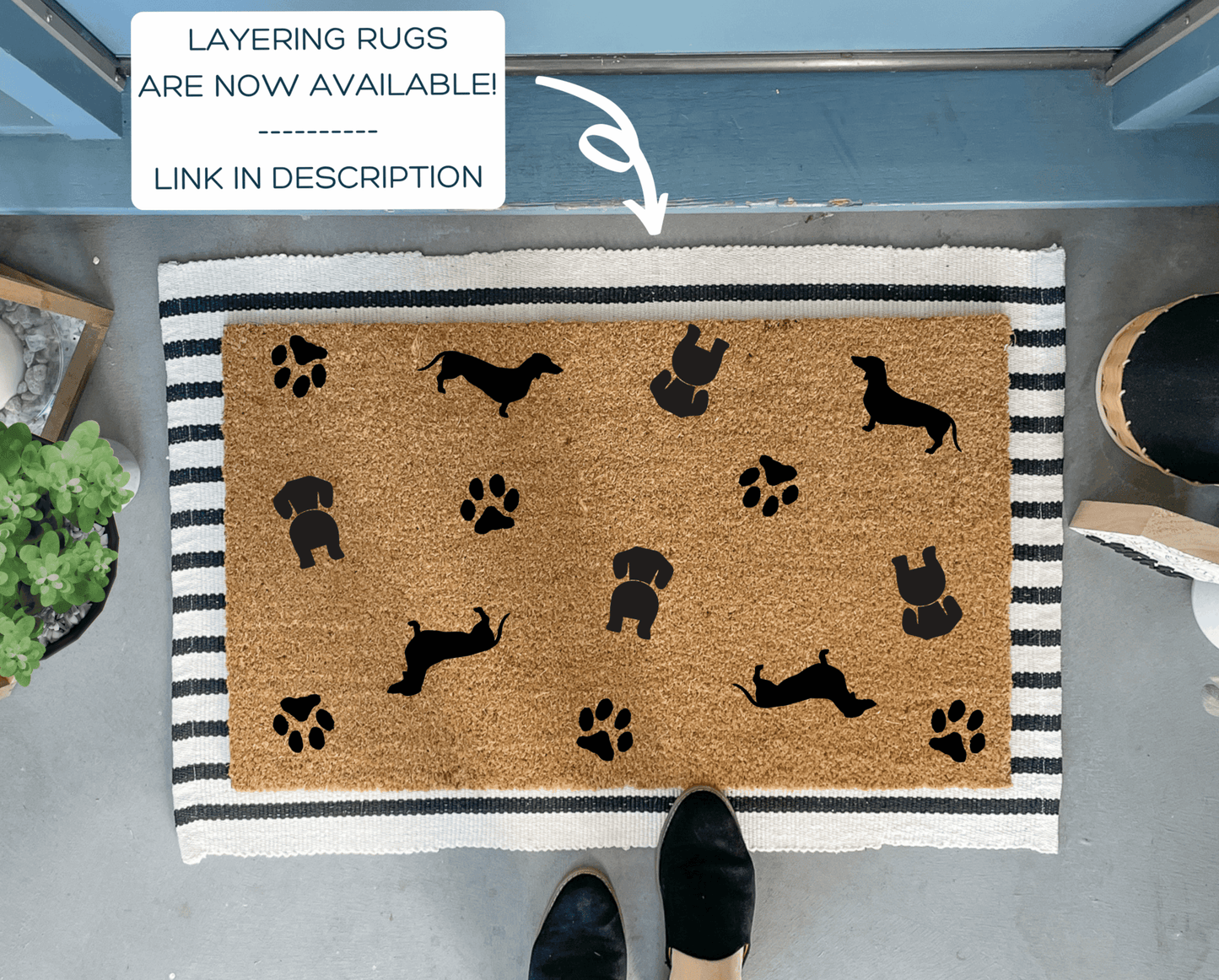 Dachshund Pattern Doormat - Dog Doormat