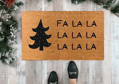 Modern FA LA LA Christmas Doormat
