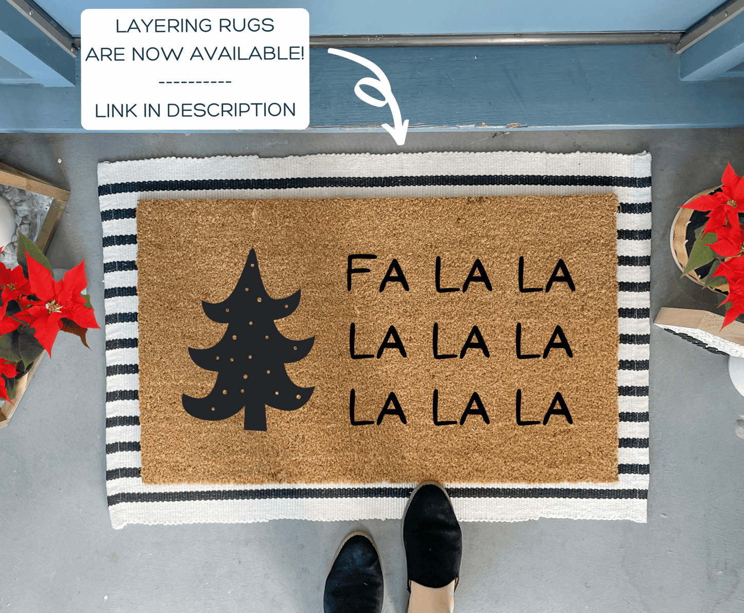 Modern FA LA LA Christmas Doormat