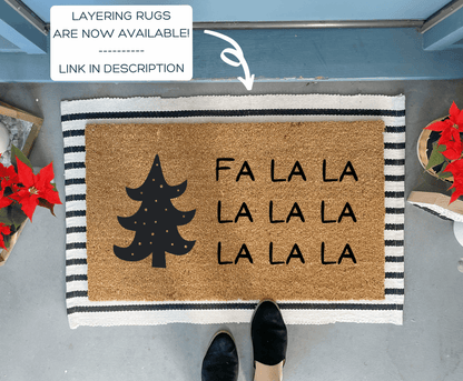 Modern FA LA LA Christmas Doormat