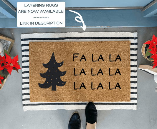 Modern FA LA LA Christmas Doormat