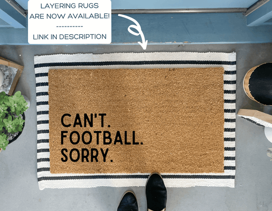 Sorry Can't Football Funny Doormat