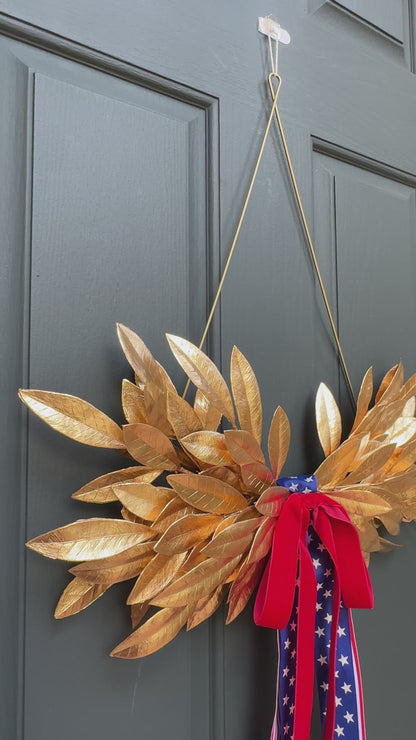 Gold Laurel Patriotic Wreath