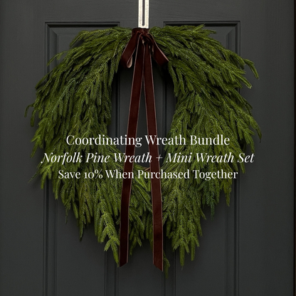 Christmas Wreath Bundle – Norfolk Pine Wreath + Mini Cedar Cabinet Set