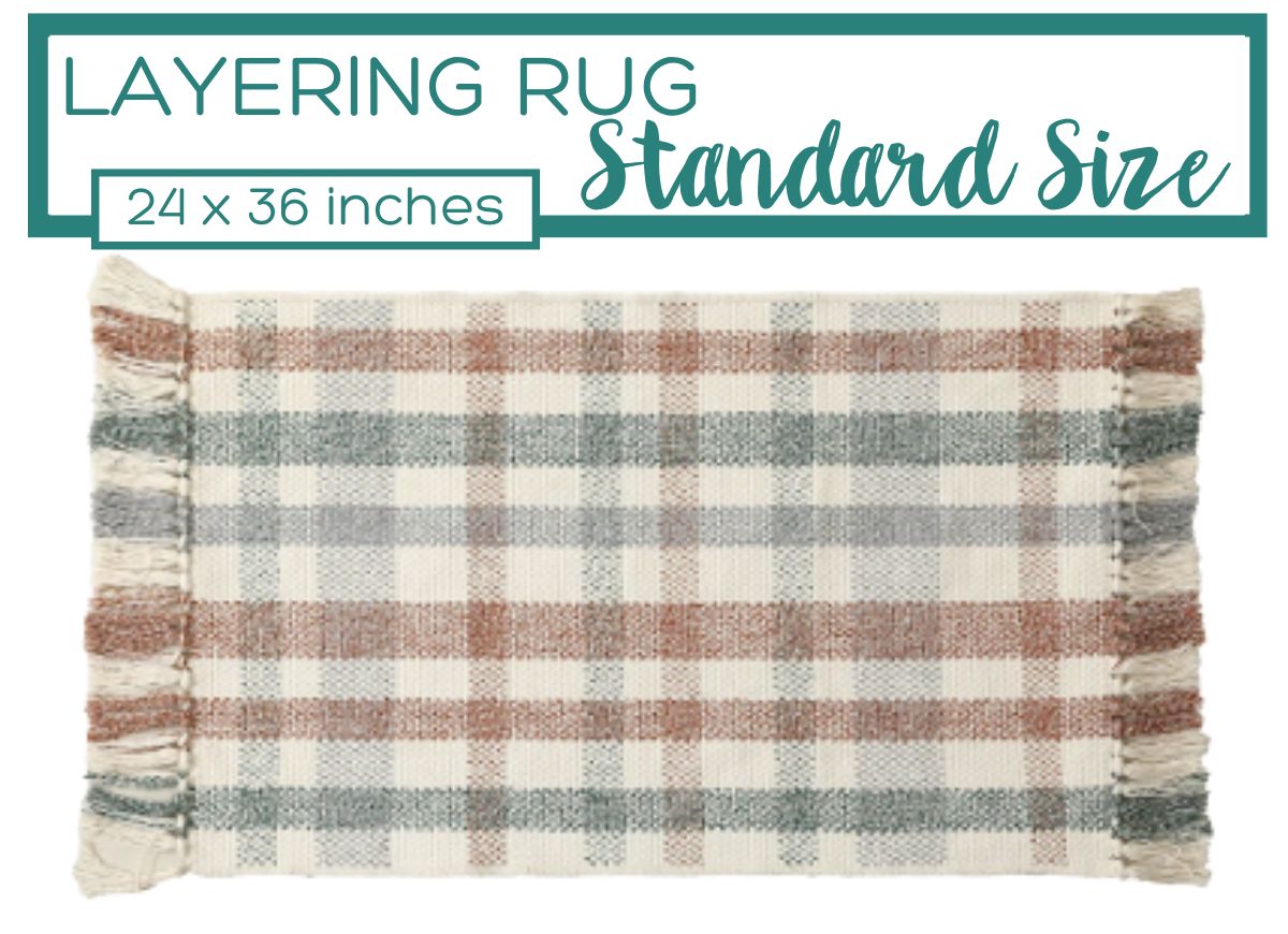 Brown Plaid Accent Rug with Fringe