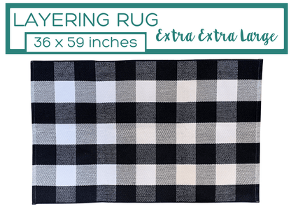 Extra Large Buffalo Plaid Doormat Layering Rug