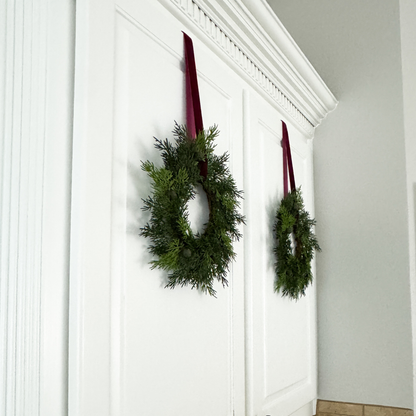 Christmas Wreath Bundle – Norfolk Pine Wreath + Mini Cedar Cabinet Set
