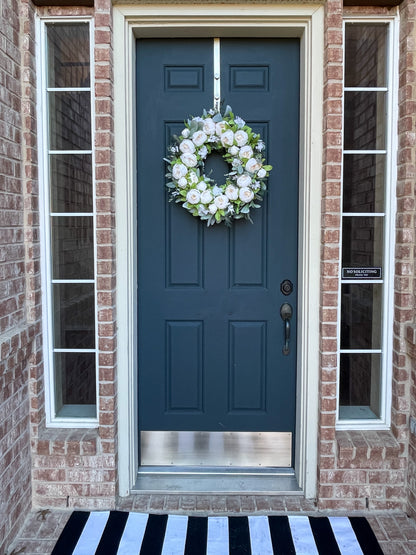 White Peony & Lambs Ear Wreath