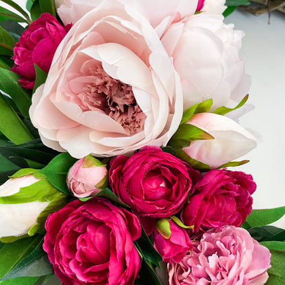 Pink Peony & Ranunculus Wreath