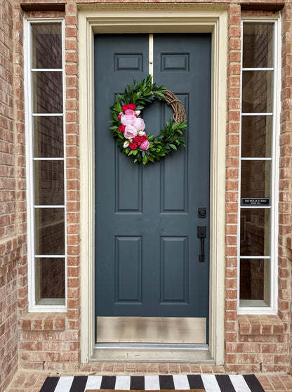 Pink Peony & Ranunculus Wreath