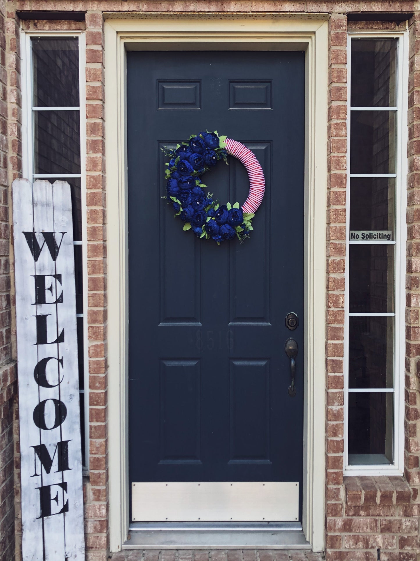 Modern 4th of July Wreath for Front Door | Red White and Blue Decor | Peony Wreath | Fourth of July | Summer Door Decor