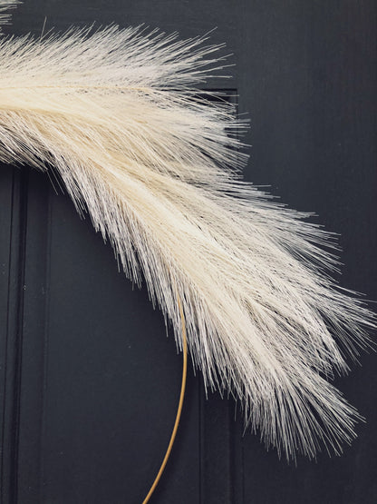 Modern Pampas Grass Wreath | Minimalist Front Door Décor | Simple Spring Wreath | Summer Hoop Wreath