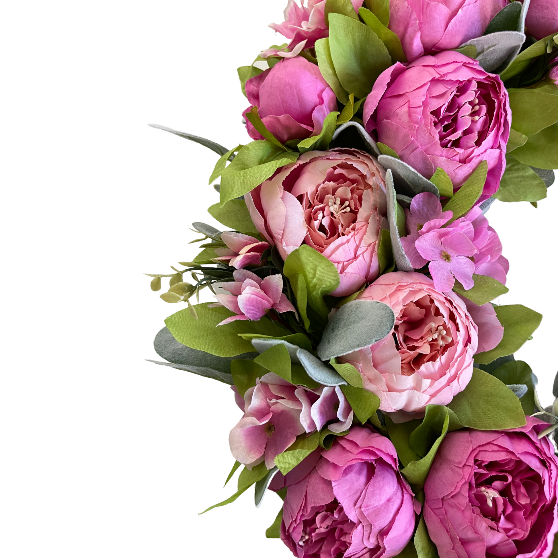 Spring + Summer Pink Peony & Lambs Ear Wreath – Darling Grape
